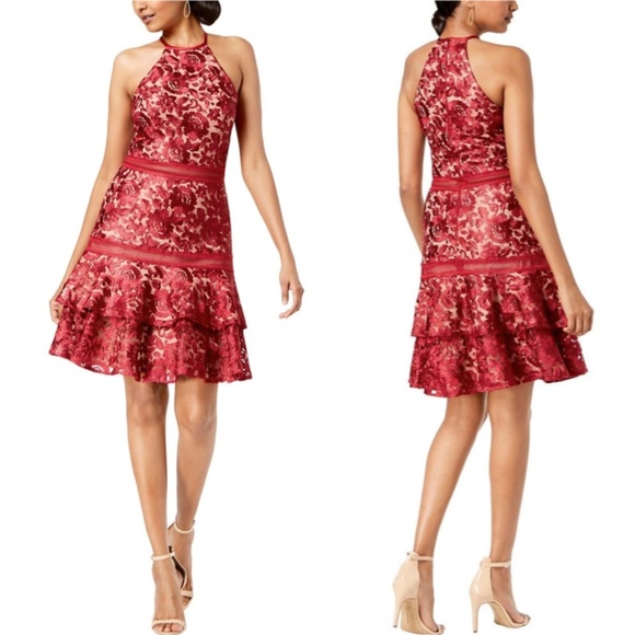 Xscape Dresses & Skirts - Xscape Womens Halter Dress Lace Floral Print